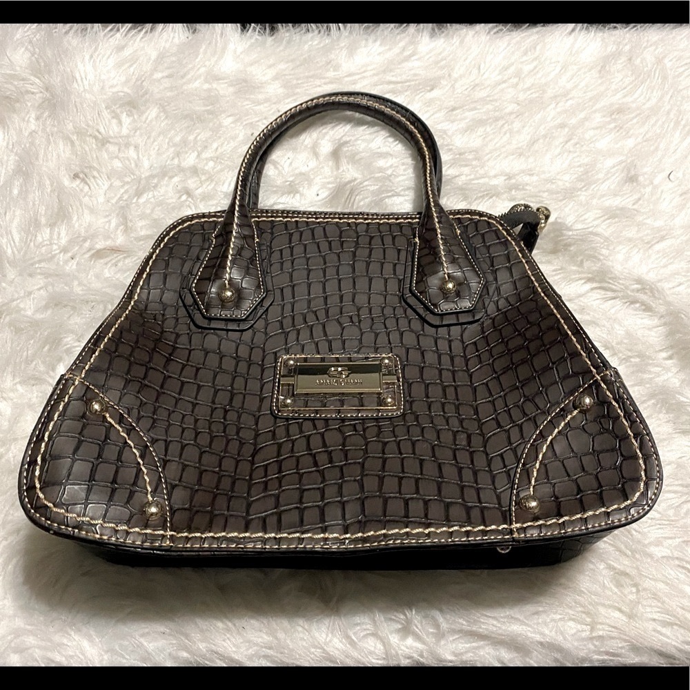 EUC Anais Gvani Croco Embossed Satchel Bag